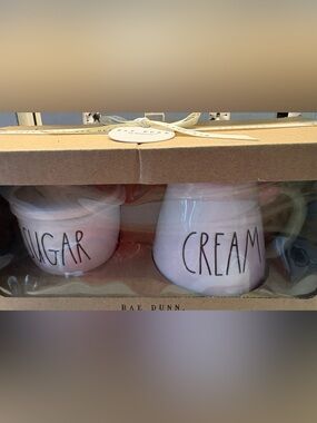 Rae Dunn Pink Marble Ceramic Jar with 'CREAM' Lettering